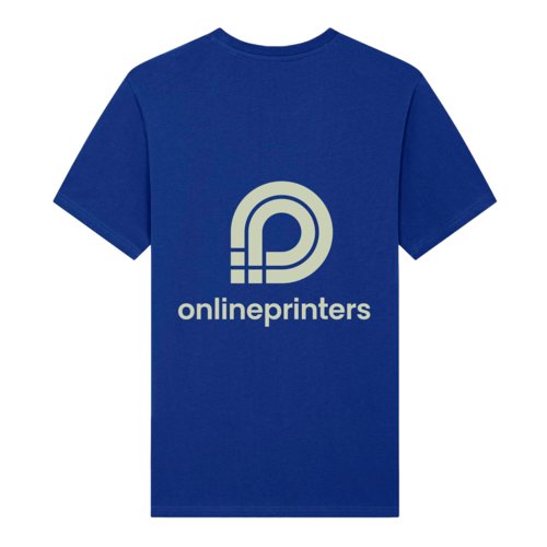 Dunkelblaues Bio-Baumwoll-T-Shirt, Unisex mit kurzen rmeln.