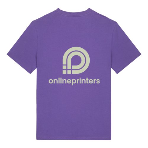 Violettes Bio-Baumwoll T-Shirt, Unisex-Passform, mit kurzen rmeln.