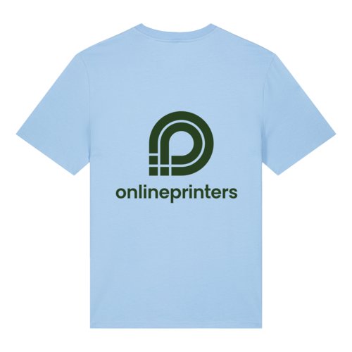 Himmelblaues T-Shirt aus Bio-Baumwolle mit kurzen rmeln.