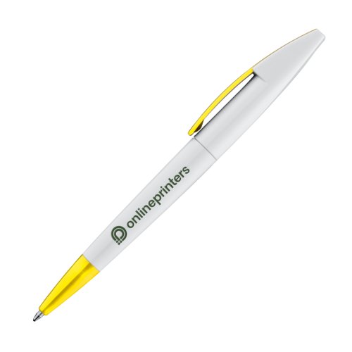 Gelber Drehkugelschreiber mit Clip.