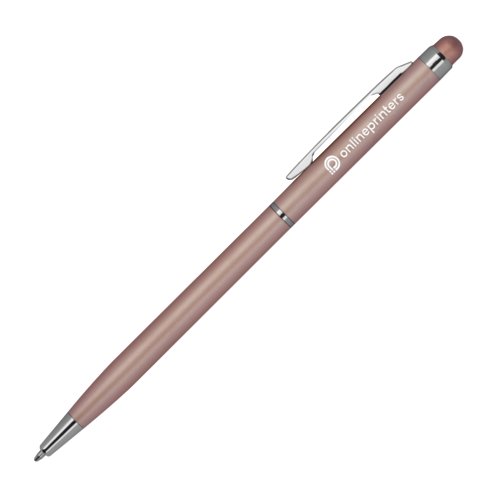 Kupferfarbener Metall-Kugelschreiber mit Touchpen-Funktion und Clip.