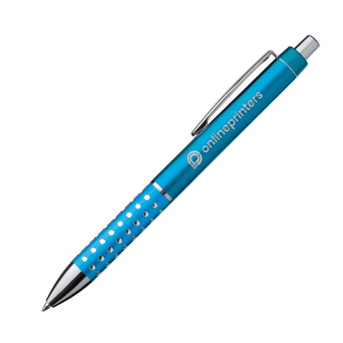 Trkis Metall-Kugelschreiber mit Clip und Druckknopf.
