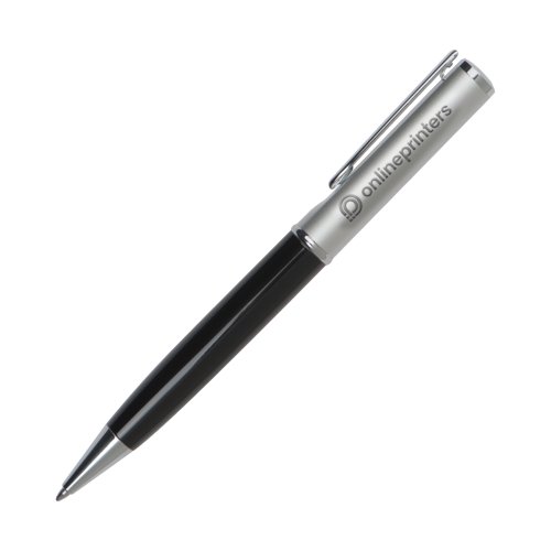 Metall-Kugelschreiber mit Clip und Druckmechanismus.