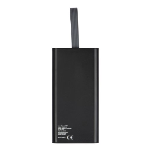 Transparente Powerbank mit USB-Anschl�ssen und Schlaufe.