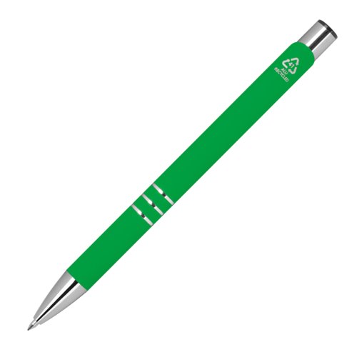 Grner Gelstift mit Metallelementen und Muster.