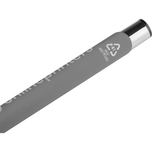 Anthrazitfarbener Gelstift mit Metallelementen.