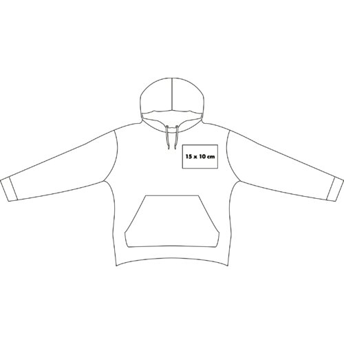 Kapuzenpullover fr Damen aus Stoff mit Kngurutasche und Kapuze.