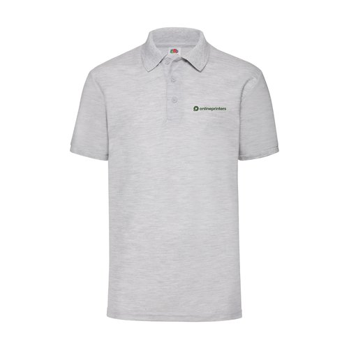 Grau meliertes Polyester-Baumwoll-Piqu-Poloshirt fr Herren.