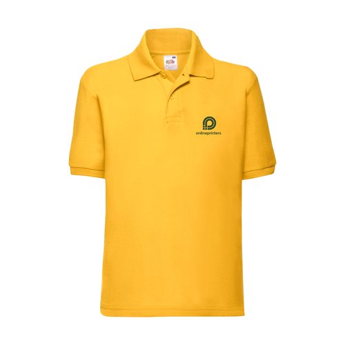 Gelbes Piqu-Poloshirt aus Polyester und Baumwolle fr Kinder.