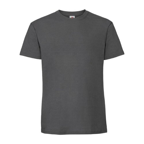 Dunkelgraues Baumwoll-T-Shirt mit kurzen rmeln.