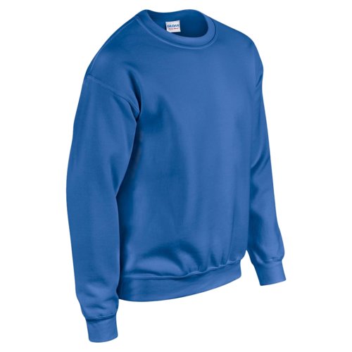Royalblauer Baumwoll-Polyester-Sweatshirt mit Rundhalsausschnitt.