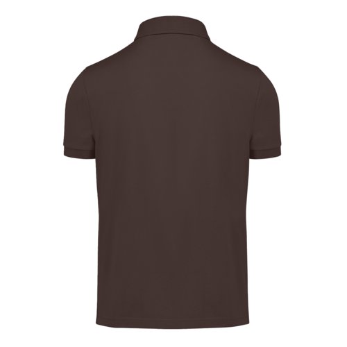 Dunkelbraunes Baumwoll-Poloshirt fr Herren mit kurzer Knopfleiste.