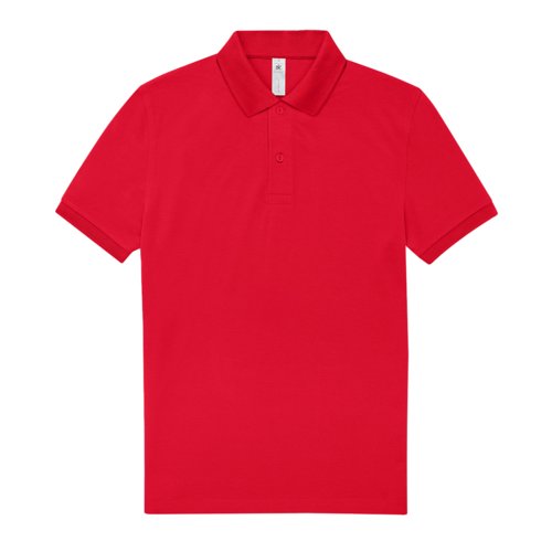 Rotes Baumwoll-Poloshirt fr Herren mit kurzer Knopfleiste.