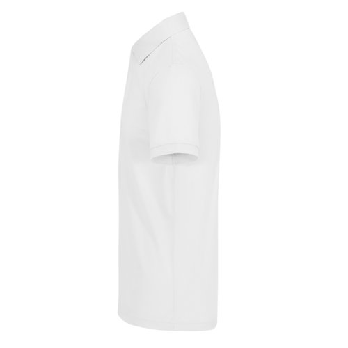 Weisses Baumwoll-Poloshirt fr Herren mit kurzer Knopfleiste.