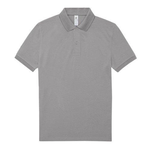 Graues Baumwoll-Poloshirt fr Herren mit kurzen rmeln.