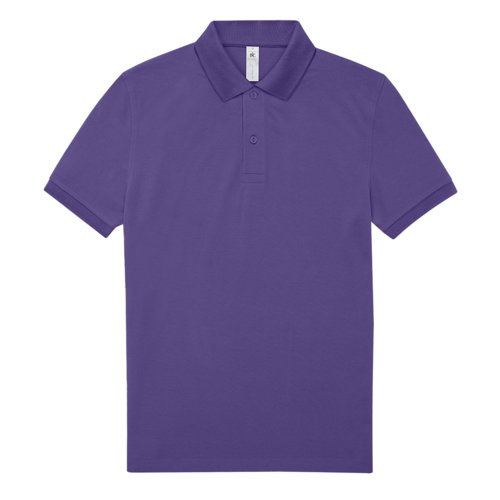 Violettes Baumwoll-Poloshirt fr Herren mit kurzer Knopfleiste.