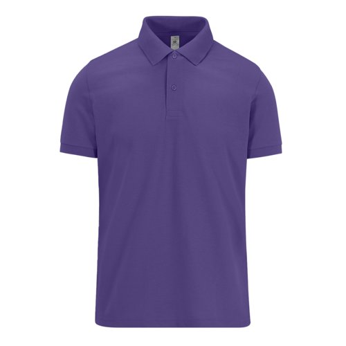 Violettes Baumwoll-Poloshirt fr Herren mit kurzer Knopfleiste.