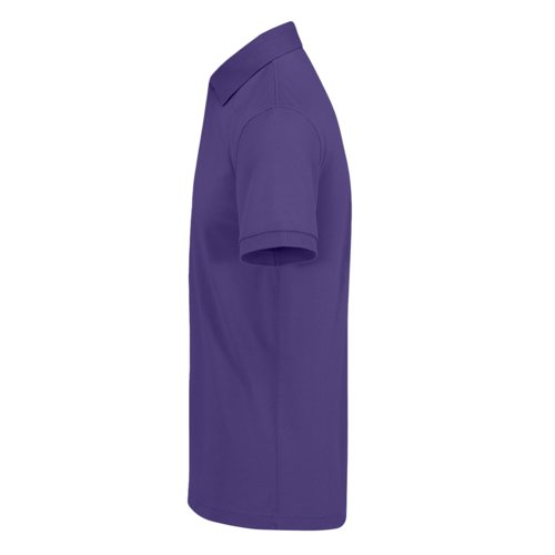 Violettes Baumwoll-Poloshirt fr Herren mit kurzen rmeln und Knopfleiste.