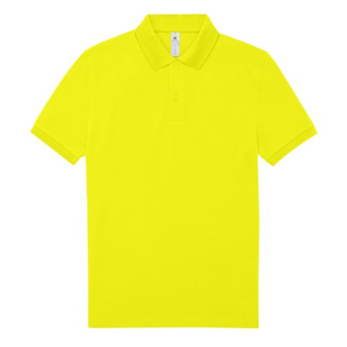 Apfelgrnes Baumwoll-Poloshirt mit kurzer Knopfleiste.