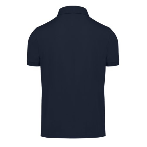 Marineblaues Baumwoll-Poloshirt fr Herren mit kurzen rmeln.