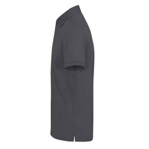 Dunkelgraues Baumwoll-Poloshirt fr Herren mit kurzem rmel.