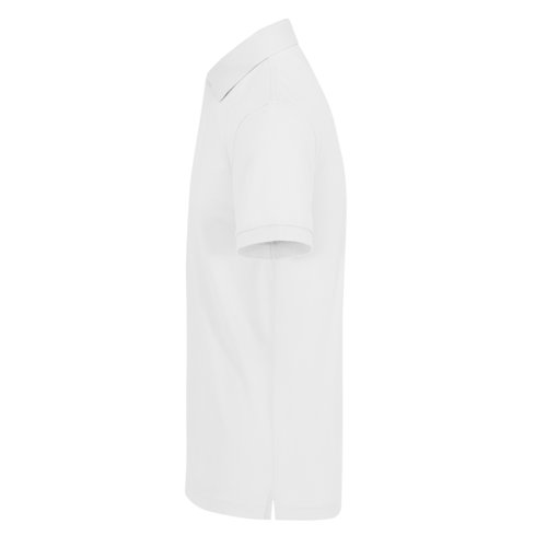 Weisses Baumwoll-Poloshirt fr Herren mit kurzer Knopfleiste.