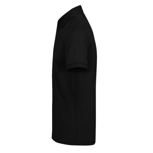Schwarzes Polo-Shirt aus recyceltem Polyester und Baumwolle fr Herren.