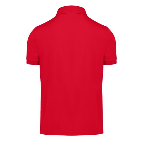 Rotes Polo-Shirt aus recyceltem Polyester und Baumwolle fr Herren.
