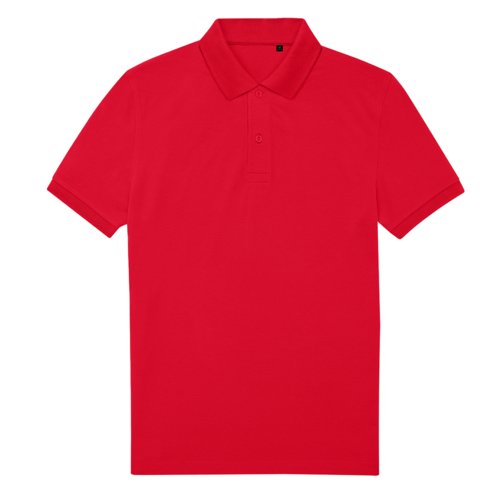 Rotes Polohemd aus recyceltem Polyester und Baumwolle fr Herren.