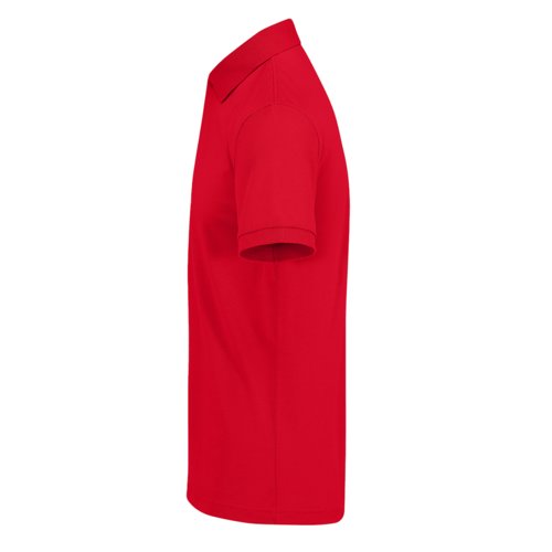 Rotes Polohemd aus recyceltem Polyester und Baumwolle fr Herren.