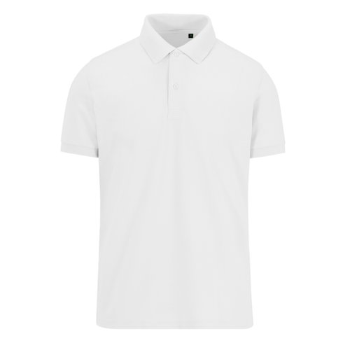 Weisses Polo-Shirt aus recyceltem Polyester und Baumwolle fr Herren.