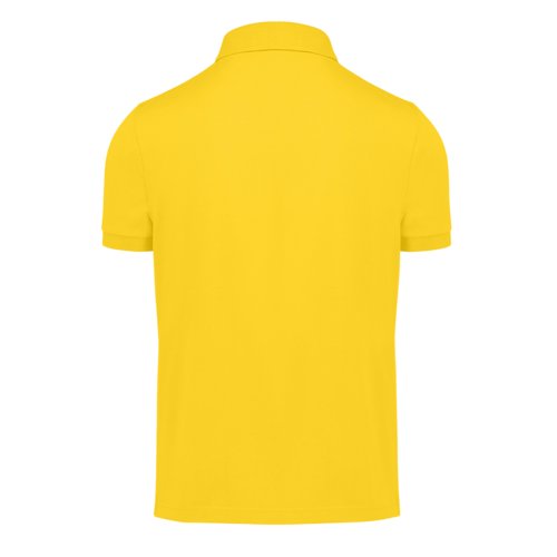 Gelbes Polohemd aus recyceltem Polyester und Baumwolle fr Herren.