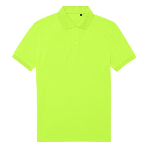 Apfelgrnes Polo-Shirt aus recyceltem Polyester und Baumwolle mit Knopfleiste.