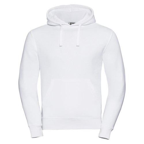 Weier Baumwoll-Polyester-Hoodie mit Kapuze und Kngurutasche.