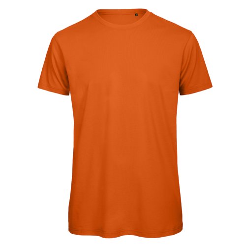 Oranges Bio-Baumwoll T-Shirt mit kurzen rmeln.