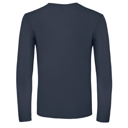 Navy-blaues Baumwoll-Langarm-T-Shirt fr Herren.