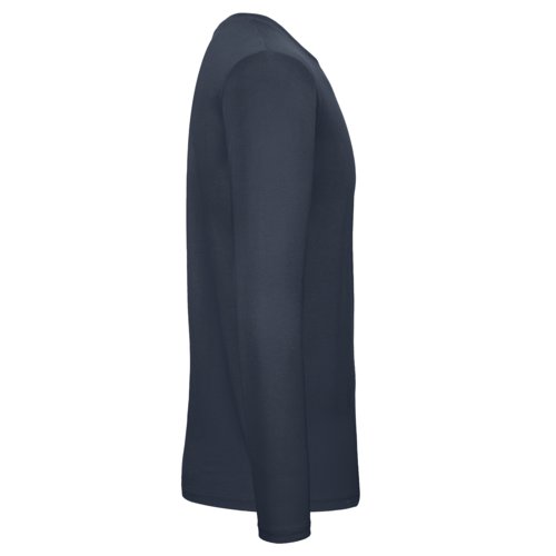 Marineblaues Langarm-T-Shirt aus Baumwolle fr Herren.