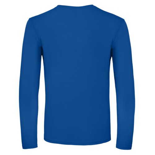 Knigsblaues Baumwoll-Langarm-T-Shirt fr Herren.