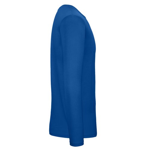 Knigsblaues Baumwoll-Langarm-T-Shirt fr Herren.