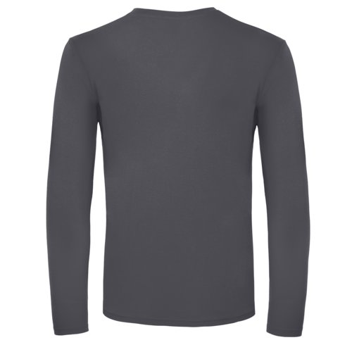 Dunkelgraues Baumwoll-Langarmshirt fr Herren.