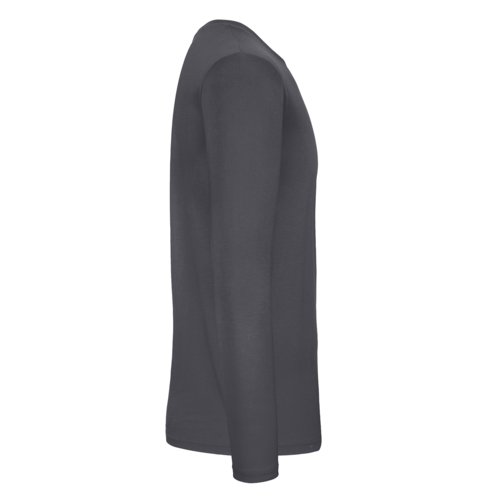 Dunkelgraues Baumwoll-Langarmshirt fr Herren.