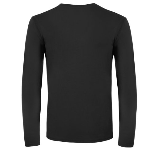 Schwarzes Baumwoll-Langarmshirt fr Herren.