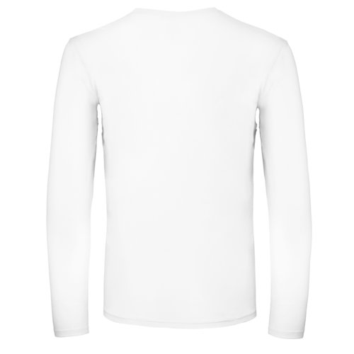 Weisses Baumwoll-Langarmshirt fr Herren.