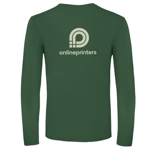 Dunkelgrnes Baumwoll-Langarmshirt fr Herren.