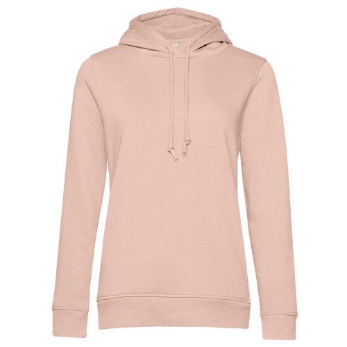 Hellrosa Hoodie aus Baumwollmischgewebe mit Kapuze und Kordelzug.