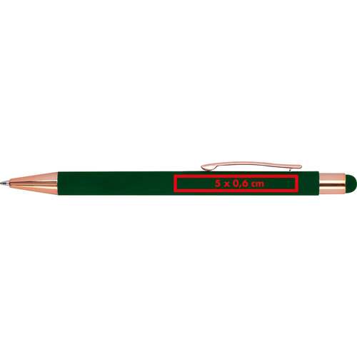 Grner Kugelschreiber mit Touch-Pen und Clip.
