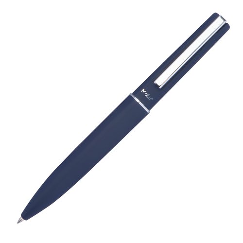 Dunkelblaues Schreibset mit Kugelschreiber und Etui.
