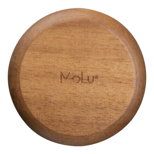 Weier Essensbehlter aus Holz mit Deckel.
