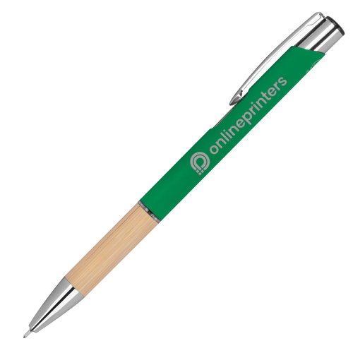 Grner Recycling Gelstift mit Metallelementen.