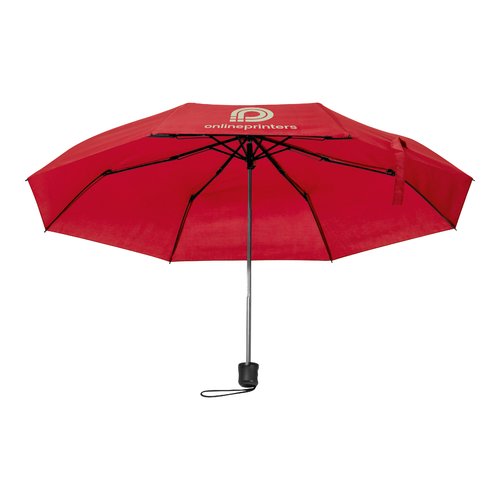 Roter RPET-Taschenschirm mit manuellem ffnungsmechanismus.
